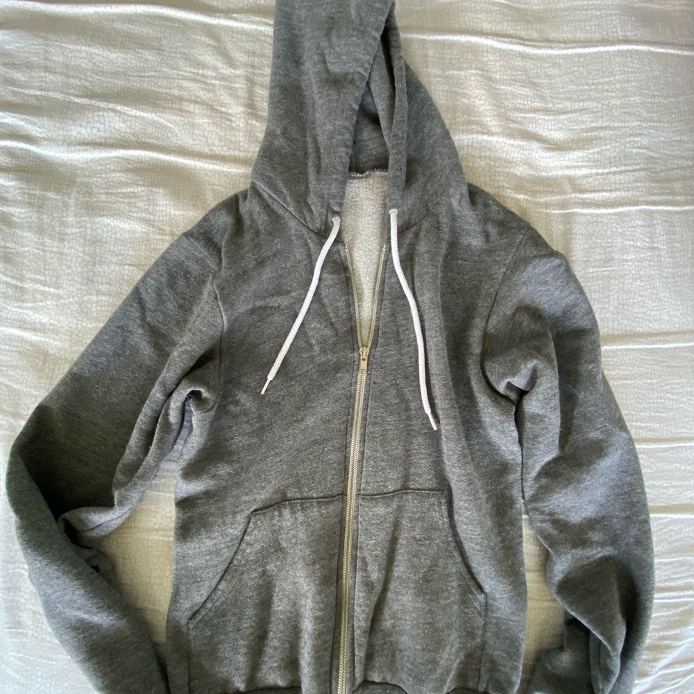 American Apparel Grey Hoodie Zip Up